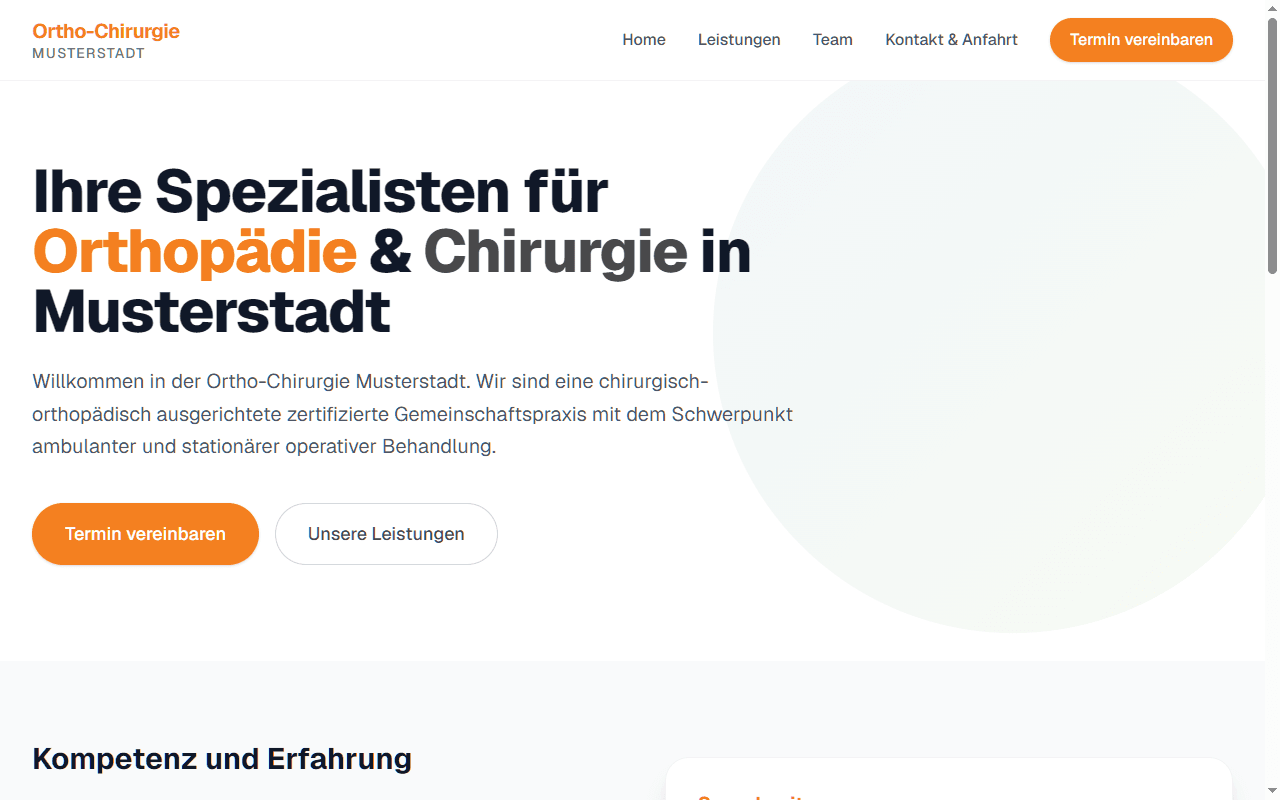 Vorschau der Website Musterarzt